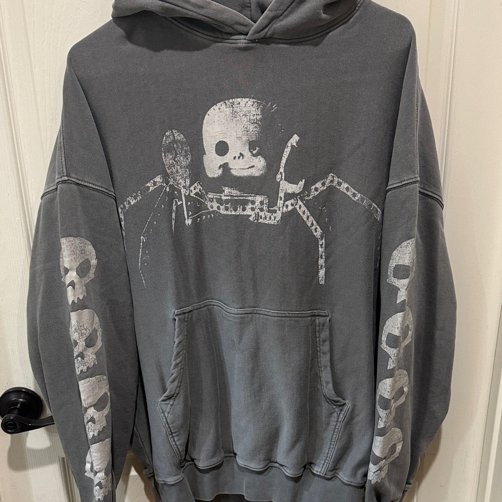 Charcoal Skull Graphic Hoodie